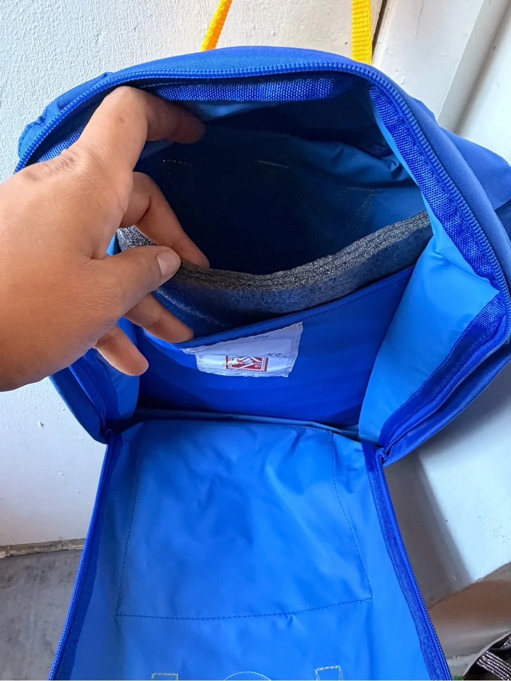 Men's Blue Backpack with Yellow Handles - Casual Everyday Pack